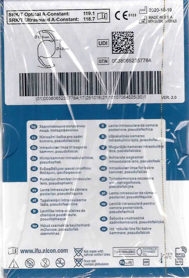 Однокомпонентна трифокальна інтраокулярна лінза TFNT20, 30, 40, 50, 60 AcrySof® PanOptix (для корекції пресбіопії та астигматизму) Купити Однокомпонентна трифокальна інтраокулярна лінза TFNT20, 30, 40, 50, 60 AcrySof® PanOptix (для корекції пресбіопії та астигматизму) Україна