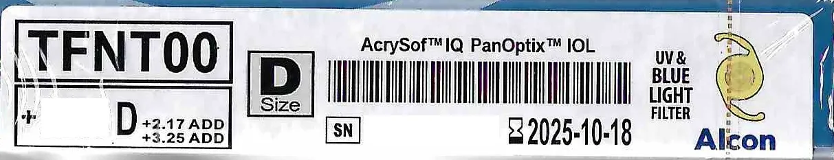 Однокомпонентна трифокальна інтраокулярна лінза TFNT00 AcrySof® PanOptix (для корекції пресбіопії) Купити Однокомпонентна трифокальна інтраокулярна лінза TFNT00 AcrySof® PanOptix (для корекції пресбіопії) Україна